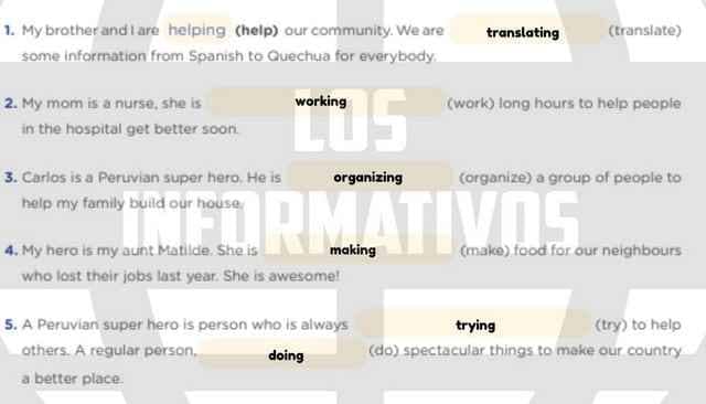 People Who Make a Difference - Activity 2: My Community - LET’S PRACTISE! - Complete the sentences with the correct form of the verb.